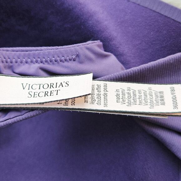 Victoria’s Secret 36DDD T-Shirt Lightly Lined Wireless Bra Lot Beige Purple - Picture 11 of 14